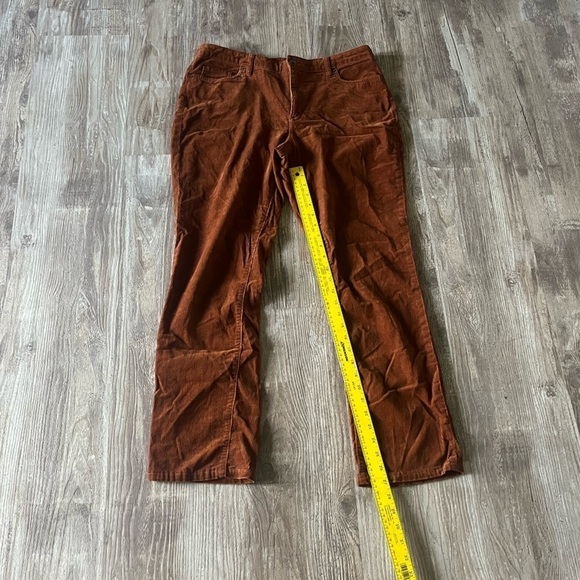 Lands’ End Women’s Orange Brown Rust Cordwroy Straight Leg Pants Size 14 - Picture 3 of 7